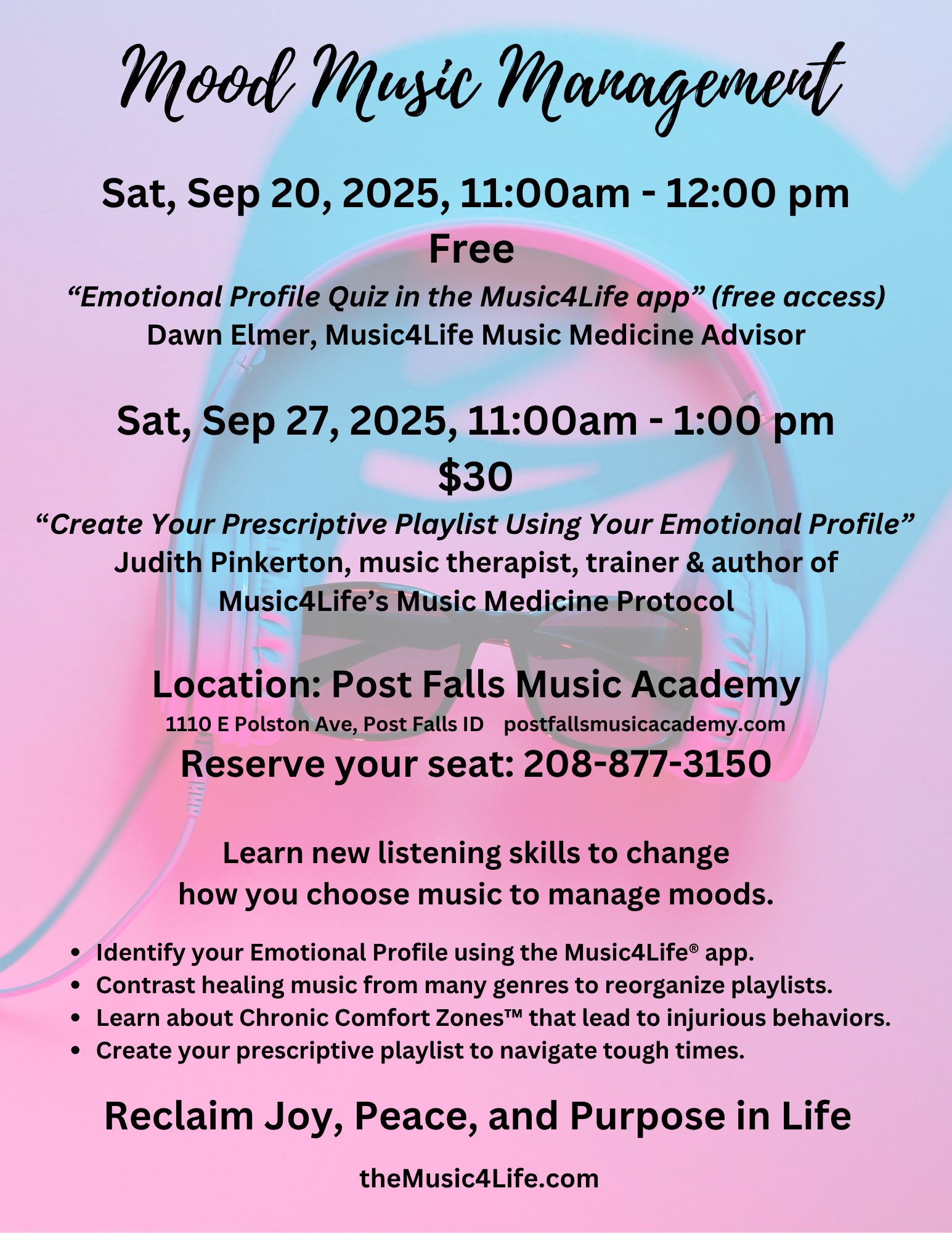 N Idaho Mood Management workshops Sep 2025